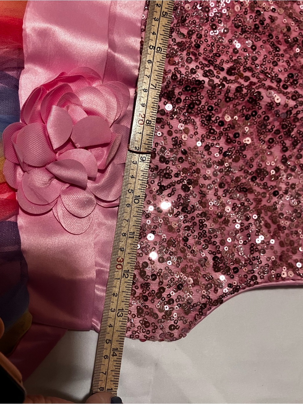 NWT Uhnice Girls 10-12 Pink Sequin Rainbow Tulle Party Dress 150 - Picture 10 of 12